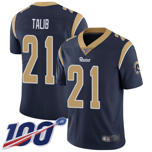 Los Angeles Rams Limited Navy Blue Men Aqib Talib Home Jersey NFL Football #21 100th Season Vapor Untouchable->los angeles rams->NFL Jersey